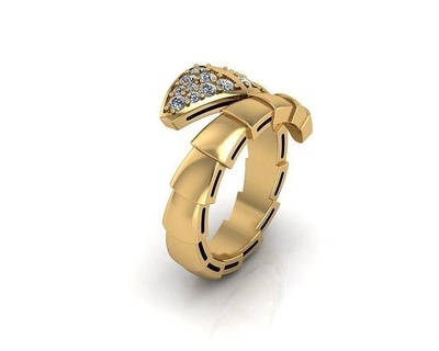 snake jewelry gold silver luxury ring rings 3d print model - Mito3D