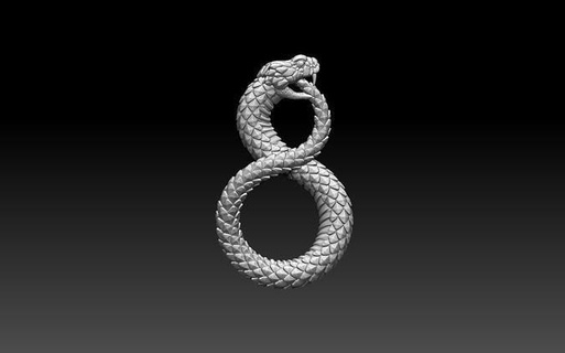 serpiente lagartija cobra víbora veneno mordedura infinito impresión Arte esculturas cascabel tipo venenosa uroboros 3d print model - Mito3D