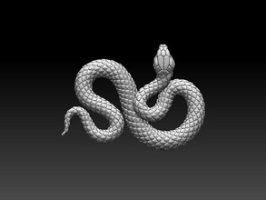 serpente alto cobra Stampa statua poli scultura interni arte sculture 3d print model - Mito3D