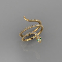 serpent bague 3d impression modèle serpents anneaux animal venin argent diamant or imprimable bijou bijoux mode lézard gemme 3d print model - Mito3D