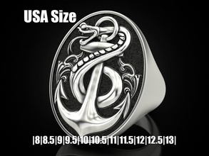 serpent ancré bijoux impression 3dprinted anneaux conception bague bijou d'or imprimable or prototypage argent motard noircissement texture 3d print model - Mito3D