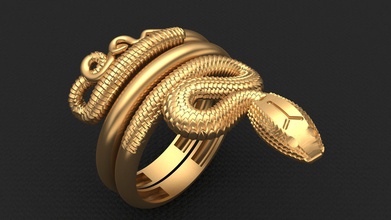 la serpiente animal anillo de oro 2 joyería compromiso boda moda humanos personas sepenti viper mujer niña imprimible naturaleza joya diamante el los anillos 3d print model - Mito3D
