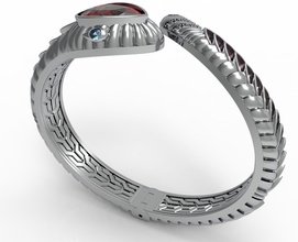 serpent bracelet bijoux whitegold d'argent le or diamant les bracelets 3d print model - Mito3D