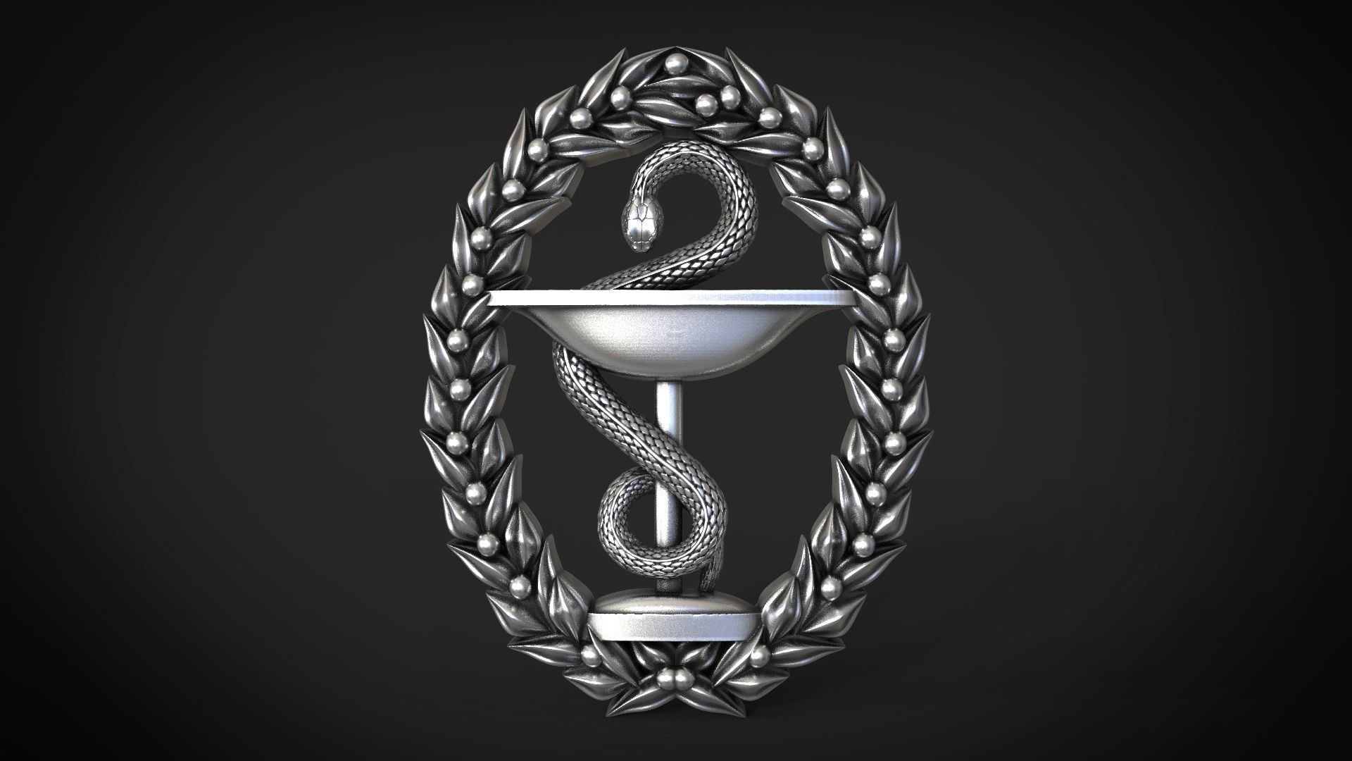 snake bowl jewelry medicine health medic doctor medical hospital wreath pendants 3D print model - Mito3D