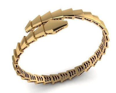 serpent bracelet serpents bracelets traditionnel bijoux diamant mode femme imprimable mariée or engagement Indien 3d print model - Mito3D