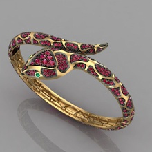 serpent bracelet 0109 bijoux or argent bijou imprimable gemme diamant brillant bracelets 3d print model - Mito3D