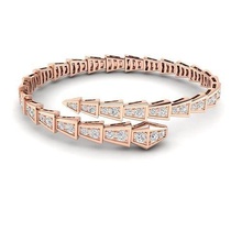 serpent bracelet 1 anneaux diamants bijoux luxe romantique mariage or platine argent rose collection millésime boucle d'oreille pendentif collier bracelets charme goujat 3d print model - Mito3D
