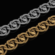 bracelete de cobra segmento cadeia a moda pulseira colar prata cnc printable decoração jóias bijuterias colares 3d print model - Mito3D