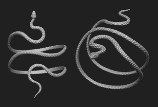 serpente braccialetto magro versione animale lucertola cobra gioielleria argento decorazione stampabile arte sculture 3d print model - Mito3D