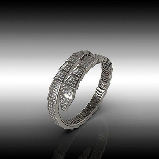 snake bracelet viper serpenti brand luxury fashion gold silver jewel jewellery printable 3d cad diamond bangle jewels jewelry bracelets 3d print model - Mito3D