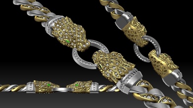 snake chain jewelry yilan bracelet necklace gold silver 3djewelry python cobra viper dragon kelepce kolye pirlanta diamond bracelets 3d print model - Mito3D