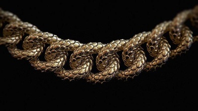 snake chain link cuban bracelet pendant necklace ring earrings jewelry jewellery fashion fine signet hand head medusa flake scaly bracelets 3d print model - Mito3D