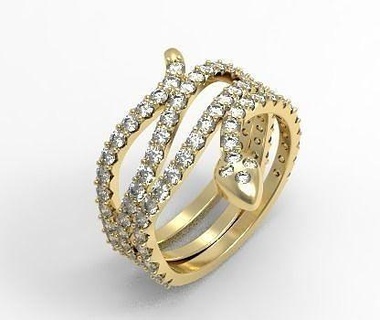 serpente diamante anel 5 ouro prata pulseira jóia joalheria brinco luxo Projeto imprimível pingente colar argolas 3d print model - Mito3D