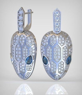 yılan küpe model 241 3d yazdırılabilir model13 mücevher takı kolye lüks yüzükler yüzük bilezik düğün elmas altın platin gümüş zincirler bilezikler 3d print model - Mito3D
