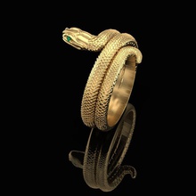 snake emerald eyes ring gold silver jewelry gem jewel jewellery diamond brilliant sapphire ruby fashion rings 3d print model - Mito3D
