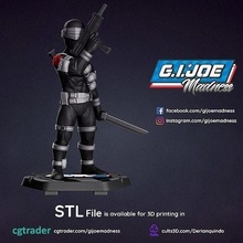 gi joe character snake eyes full-figure pose 01 toys game cartoon toon play fun combat gijoe 3dmodel gametoys military printable collectibles zbrush actionfigures tvseries games snakeeyes 3d print model - Mito3D