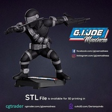 gi joe character snake eyes full-figure pose 02 cartoon toon play combat gijoe 3dmodel gametoys military printable collectibles zbrush actionfigures tvseries games toys snakeeyes cobra animatedseries army 3d print model - Mito3D