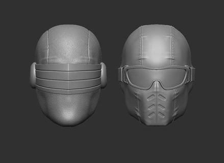 snake eyes heads - headsculpts action figures toy toys character game games gijoe snakeeyes 3d print model - Mito3D