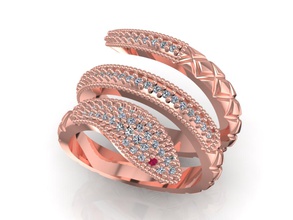 la serpiente de moda anillo joyería 3d cad los diseños modelo carácter humanos fantasía anillos 3d print model - Mito3D