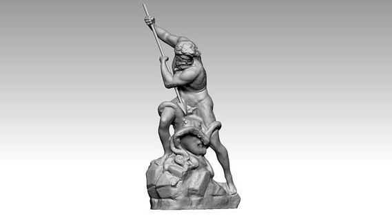 serpente combattente 3d Stampa modello uomo umano corpo maschio testa arte sculture 3d print model - Mito3D