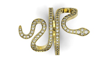 schlange gold ring stl druckbar modell natur diamant schmuck 3dm kobra 3d drucken silber juwel modellieren tier hochzeit ringe 3d print model - Mito3D