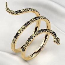 snake gold ring rhino jewel print 3dprint printable gem diamond brilliant ruby sapphire citrine emerald engagement wedding fashion rhodium reptile jewelry rings 3d print model - Mito3D