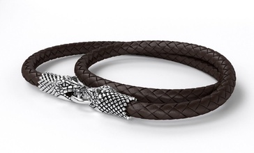la serpiente de cabeza pulsera tapa plata oxidada joyería cap imprimible brutal sterling mens animal vintag las pulseras 3d print model - Mito3D