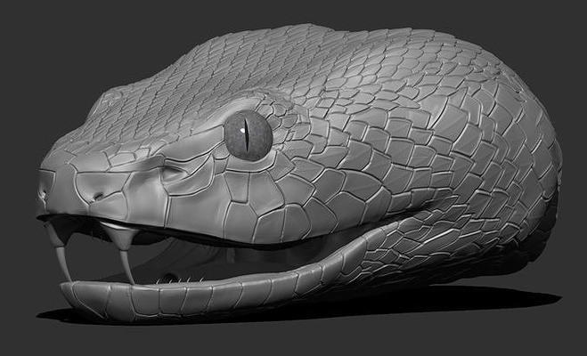 serpiente cabezas 3d imprimible víbora reptil 3dprint 3dprintable arte esculturas 3d print model - Mito3D