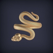 snake jewelry ring 3d print model jewellery gold rings jewel snakes 3d print model - Mito3D
