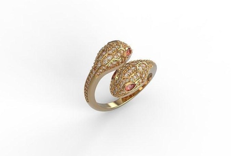 serpiente joyería joya anillo oro plata imprimible anillos animal dejé zbrush 3d print model - Mito3D