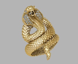 yılan takı logo yüzükler kolye yazdır tasarım anıt sanat altın platin indir gümüş ejderha kahyalar elmas mücevher modern 3d print model - Mito3D