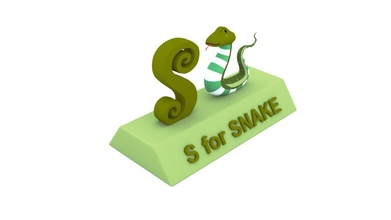 s snake model art kids learning education educational product toy statue alphabetical english game games toys sandeep3d 3dartist 3d print model - Mito3D