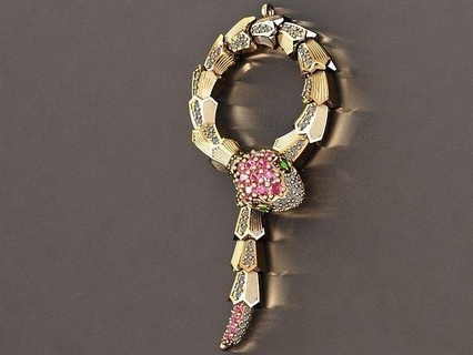 serpente collana gioielleria oro argento stampabile diamante 3dprint gioiello jewelrydesign Stampa bvlgari collane 3d print model - Mito3D