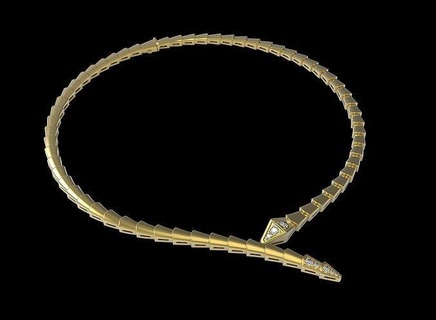 Schlange Halskette Schmuck wertvoll Gold druckbar Diamant Halsketten 3d print model - Mito3D