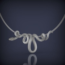 serpente collana pendente gioielleria 3d stampa modello oro design argento stampabile bianca platino unico pelle collane 3d print model - Mito3D