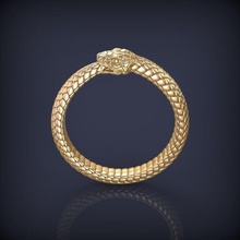 serpiente ouroboros joyería joya anillo 3d impresión modelo moda oro diseño boda arte plata imprimible blanco platino brillante único anillos belleza piel 3d print model - Mito3D