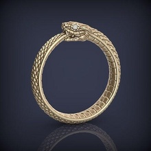 serpiente ouroboros joyería joya anillo 3d impresión modelo 2 moda oro boda arte plata imprimible blanco platino brillante único anillos belleza piel uroboros 3d print model - Mito3D