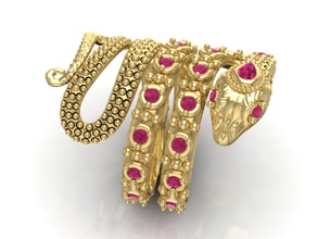 serpente parafashion anello gioielli 3d cad disegni modello carattere umana fantasia anelli zbrush frullatore ruby moda 3d print model - Mito3D