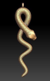 serpente pendente gioielleria zbrush 3d arte sculture 3d print model - Mito3D