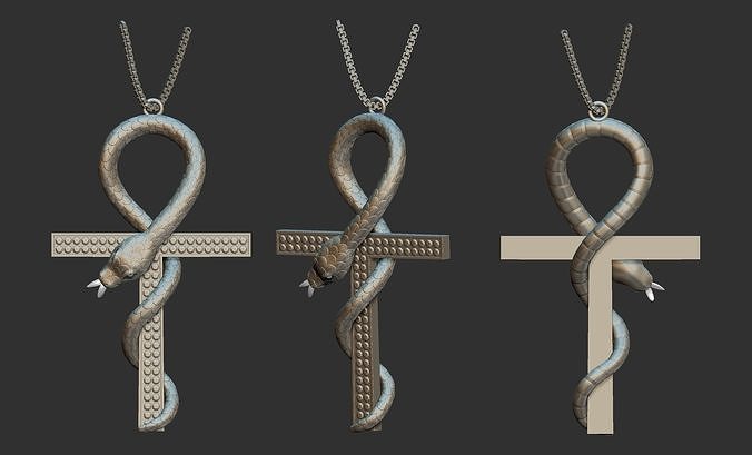 snake pendant jewelry printable diamond fashion chain frame animals squama reptile necklaces pendants 3D print model - Mito3D