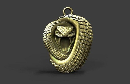 snake pendant jewelry jewel fashion art pendants 3d print model - Mito3D