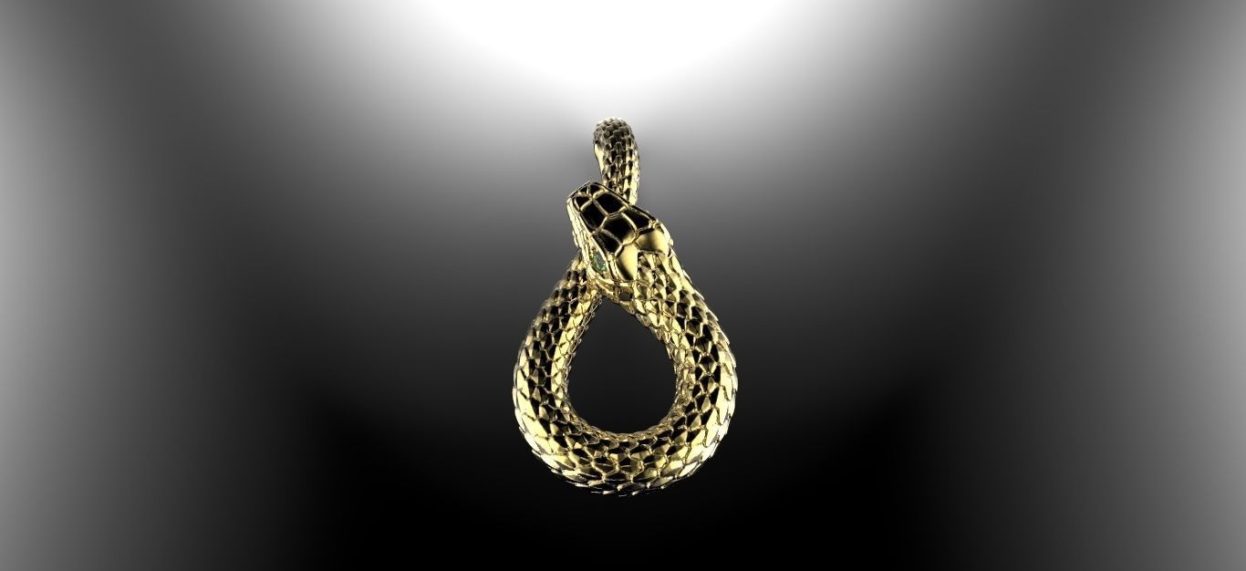 serpente pingente joalheria diamante suspensão ouro prata imprimível pingentes 3D print model - Mito3D