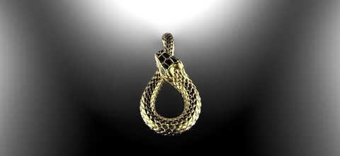 snake pendant jewelry diamond suspension gold silver printable pendants 3d print model - Mito3D