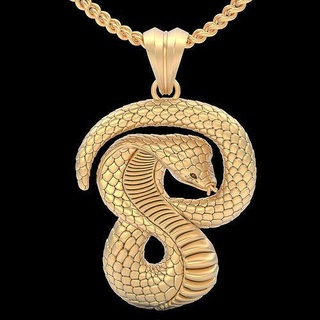 serpent pendentif argent or imprimable bijoux 3d modèle conception Collier blanc zbrush mariage engagement tendance mode fantaisie sterling pendentifs 3d print model - Mito3D