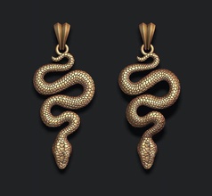 snake pendant gold jewel jewellery jewelry printable reptile silver rattlesnake diamondback atrox serpent snakes scales poison poisonous venom viper cobra pendants 3d print model - Mito3D