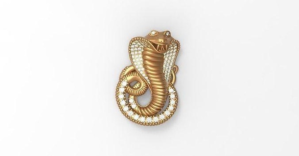 serpente pendente cobra joalheria ouro prata animal Perigo jóias precioso luxo gema brilhante pingentes 3d print model - Mito3D
