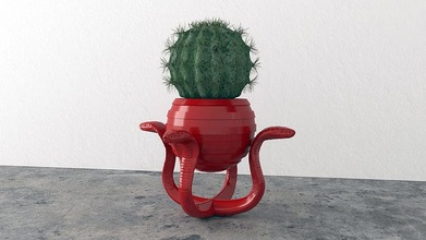 yılan bitki tencere 3d yazdır model 7 dekorasyon zarif ayarlamak ev eşyaları vazo dekor yazdırılabilir mobilya sanat çiçek çiçekler bitkiler fincan saksı 3d print model - Mito3D