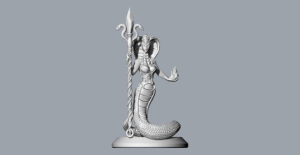 snake queen sculpture animal characters game printable decorative goblin mage mesh electronic engineering science creature hobby diy mechanical parts 3d print model - Mito3D