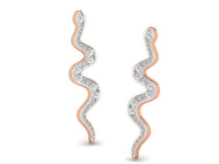serpente rettile donne borchie orecchini 3dm render dettaglio rosa oro gioielleria stampabile gemma hoopsandhuggies platino gioiello nozze diamante Fidanzamento prezioso lusso far cadere 3d print model - Mito3D