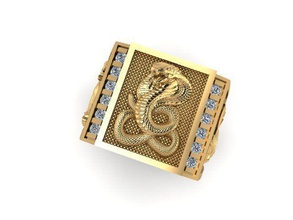 snake ring jewelry retro old illustration traditional symbol rings 3d print model - Mito3D